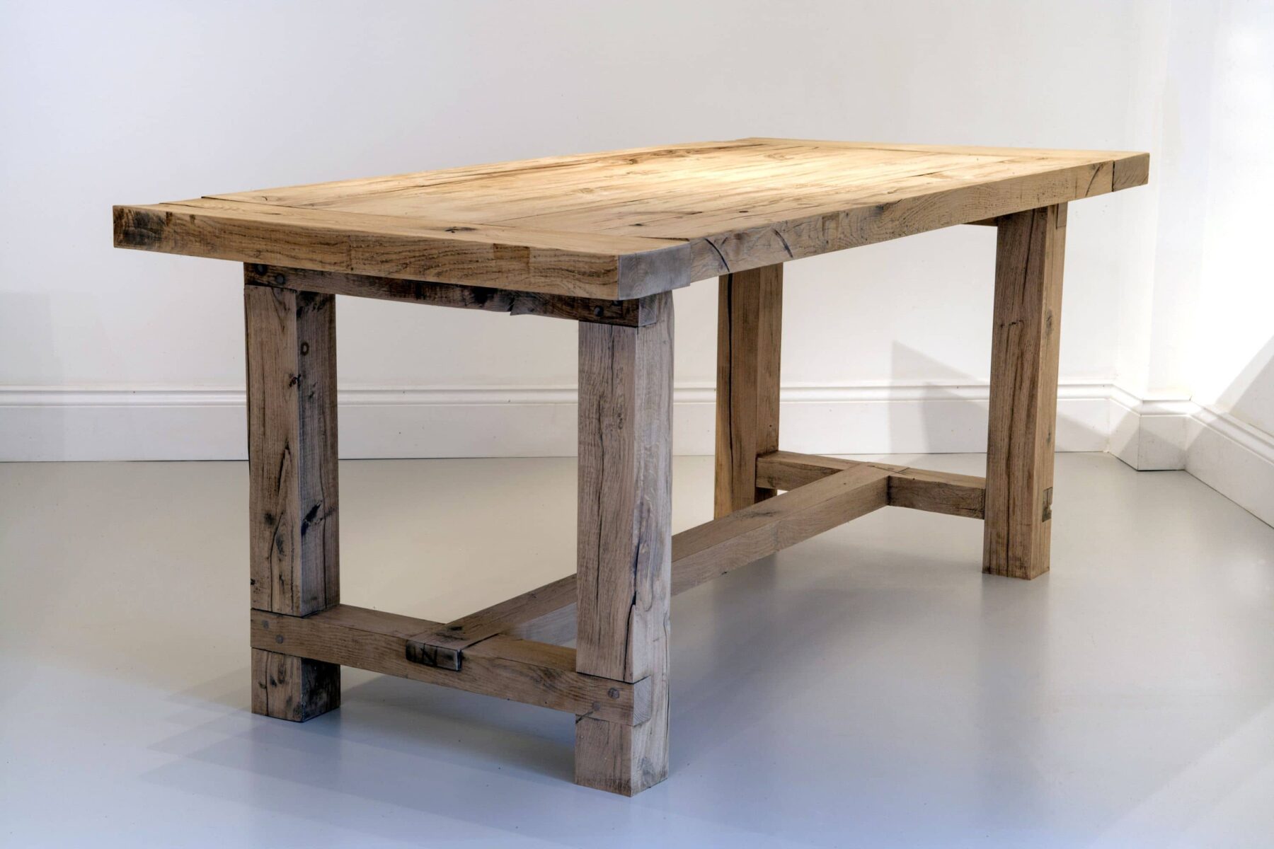 Rustic wooden dining table
