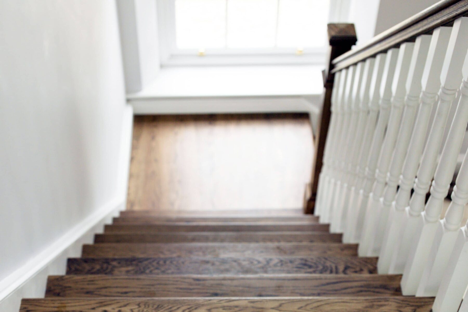 Oak stained staircase flooring in new build