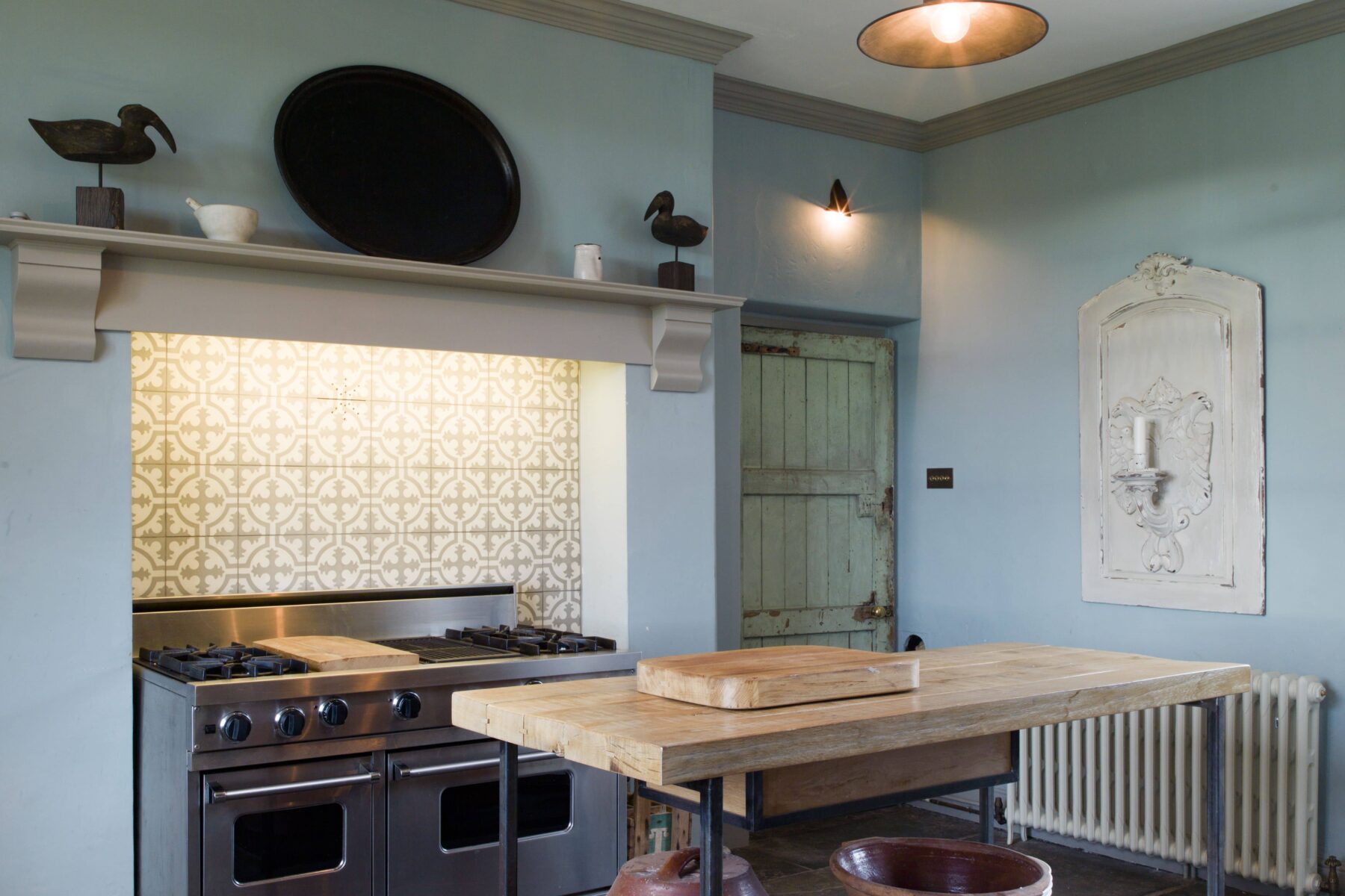 Industrial style vintage chic kitchen by Bath Bespoke for a house near Frome, Somerset