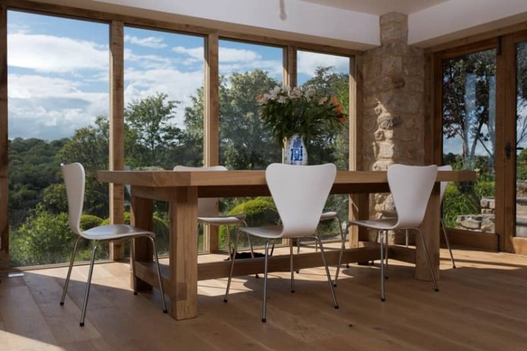 Oak kitchen table designed for a kitchen renovation near Bath