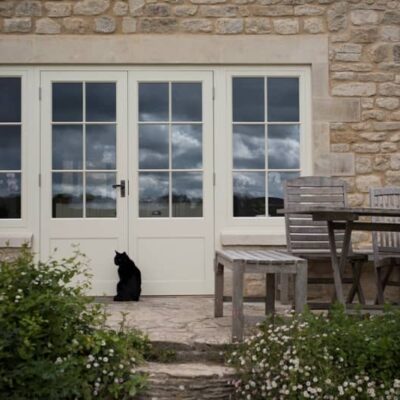 Bespoke french doors and windows in stone house