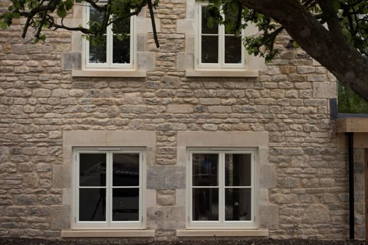 Casement windows in stone home near Bath