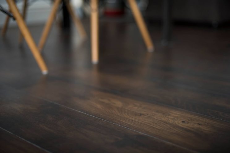 Dark oak plank flooring
