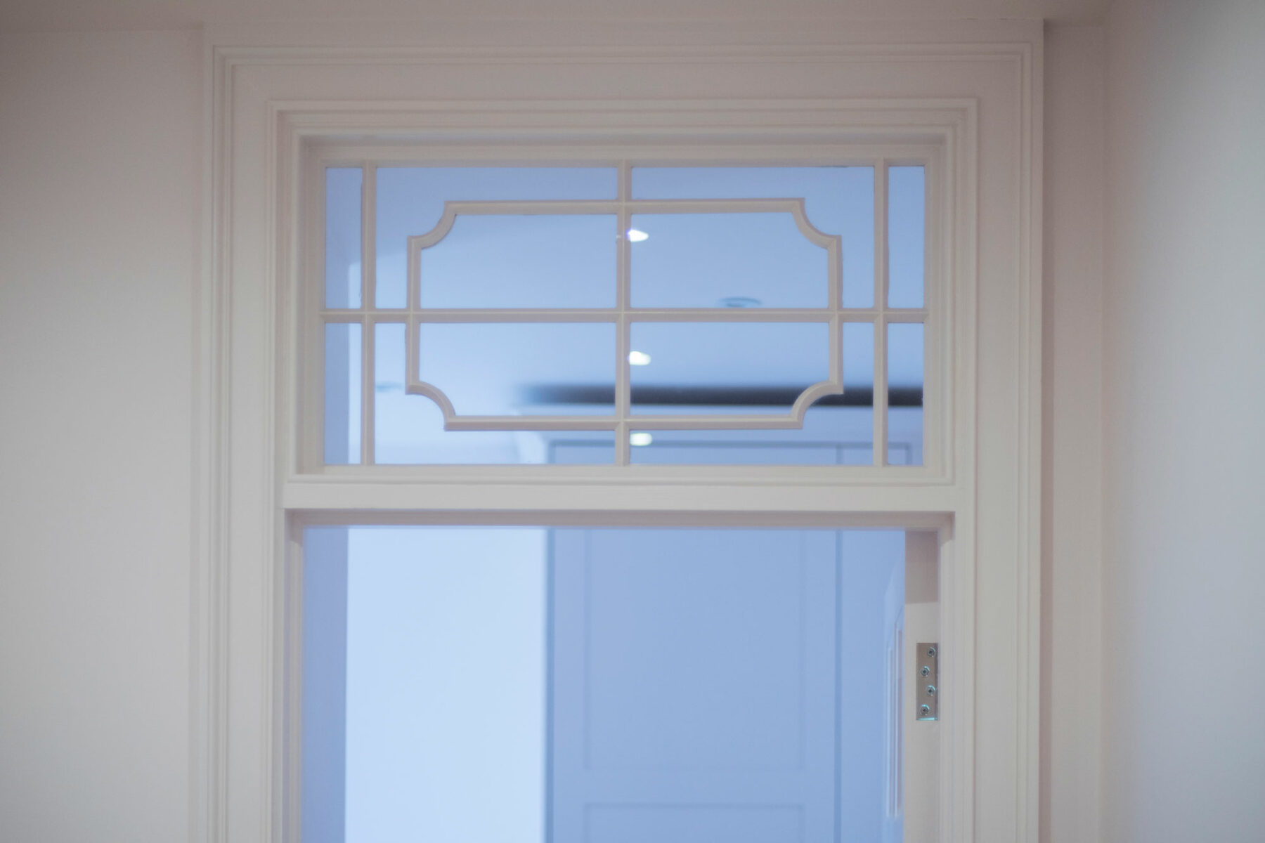 Period detailing in door window frame