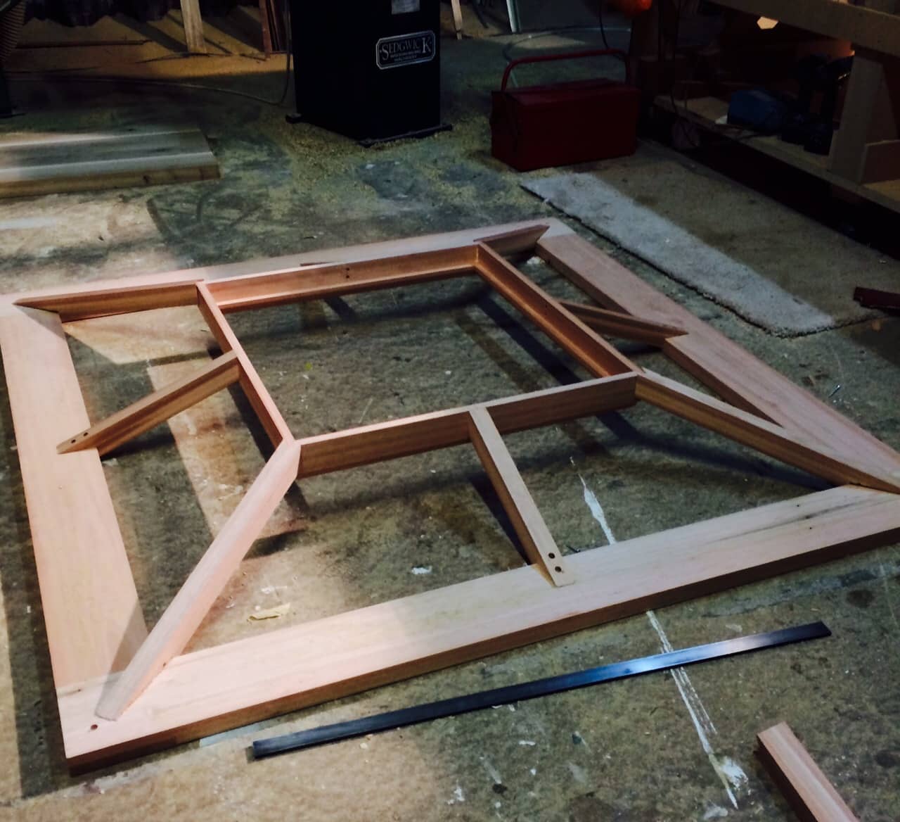 Hardwood frame for the timber skylight