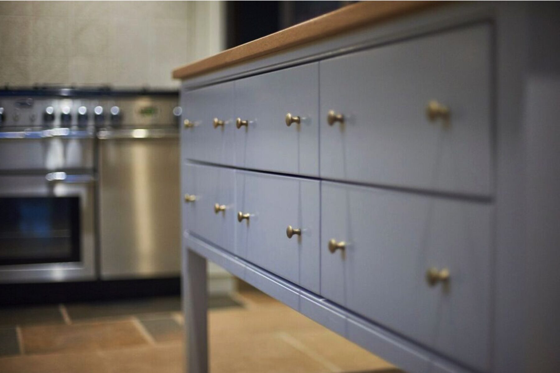 Blue classic kitchen cabinet