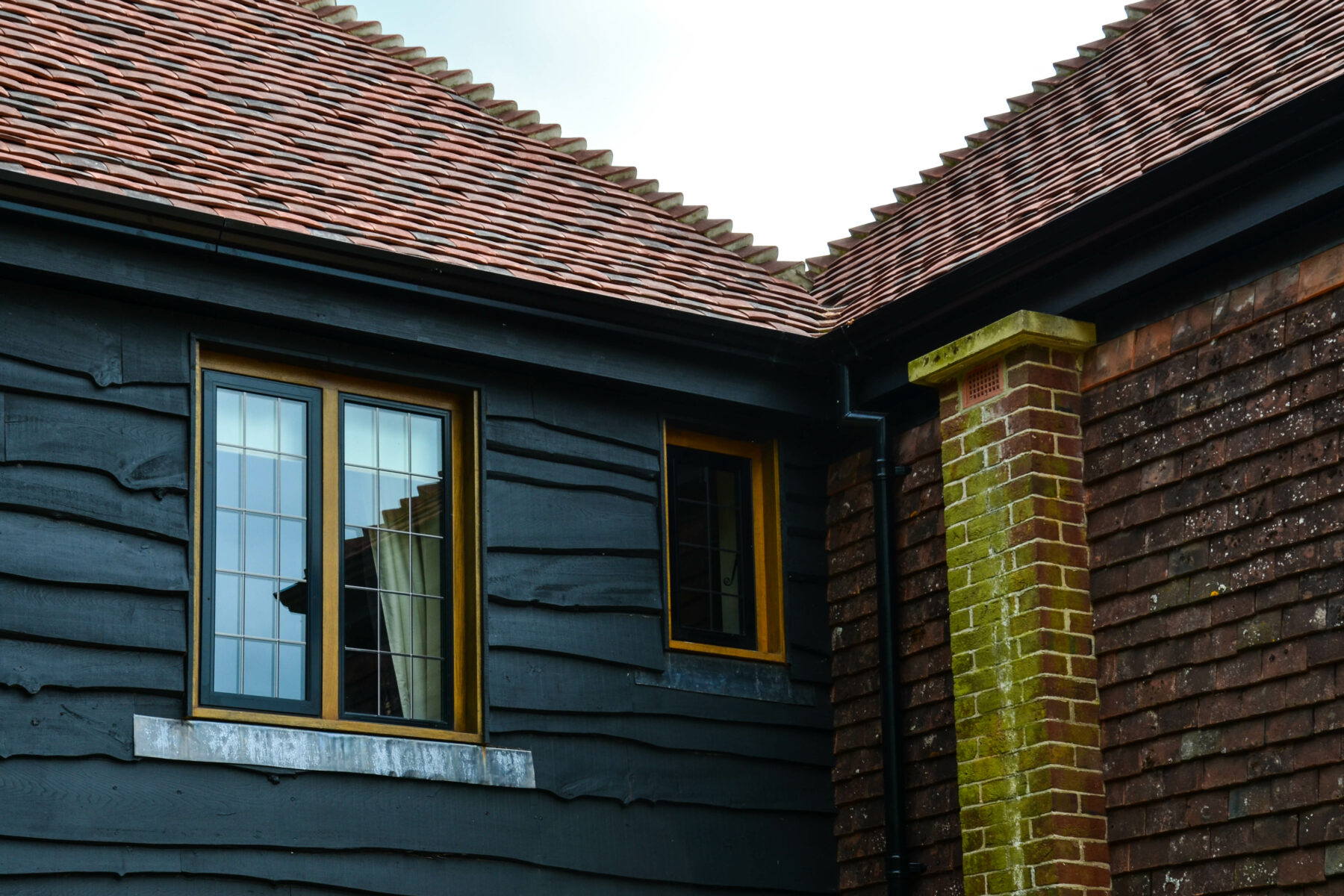Wooden casement windows in heritage home