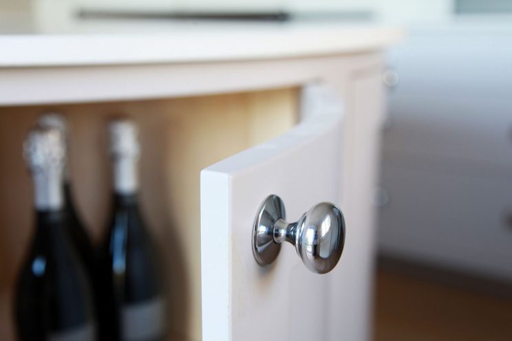 White kitchen door with silver knob