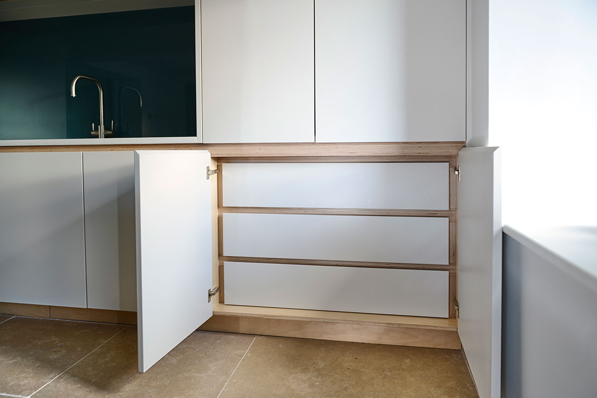 Modern kitchen with concealed storage