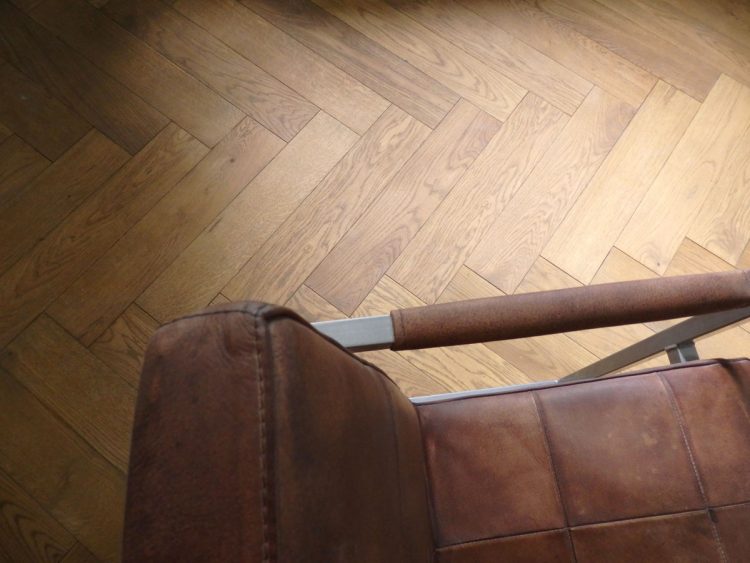 Oak parquet flooring in modern family home