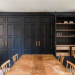 Traditional kitchen cabinets with concealed storage