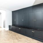 Boot room with Nero Marquina marble top
