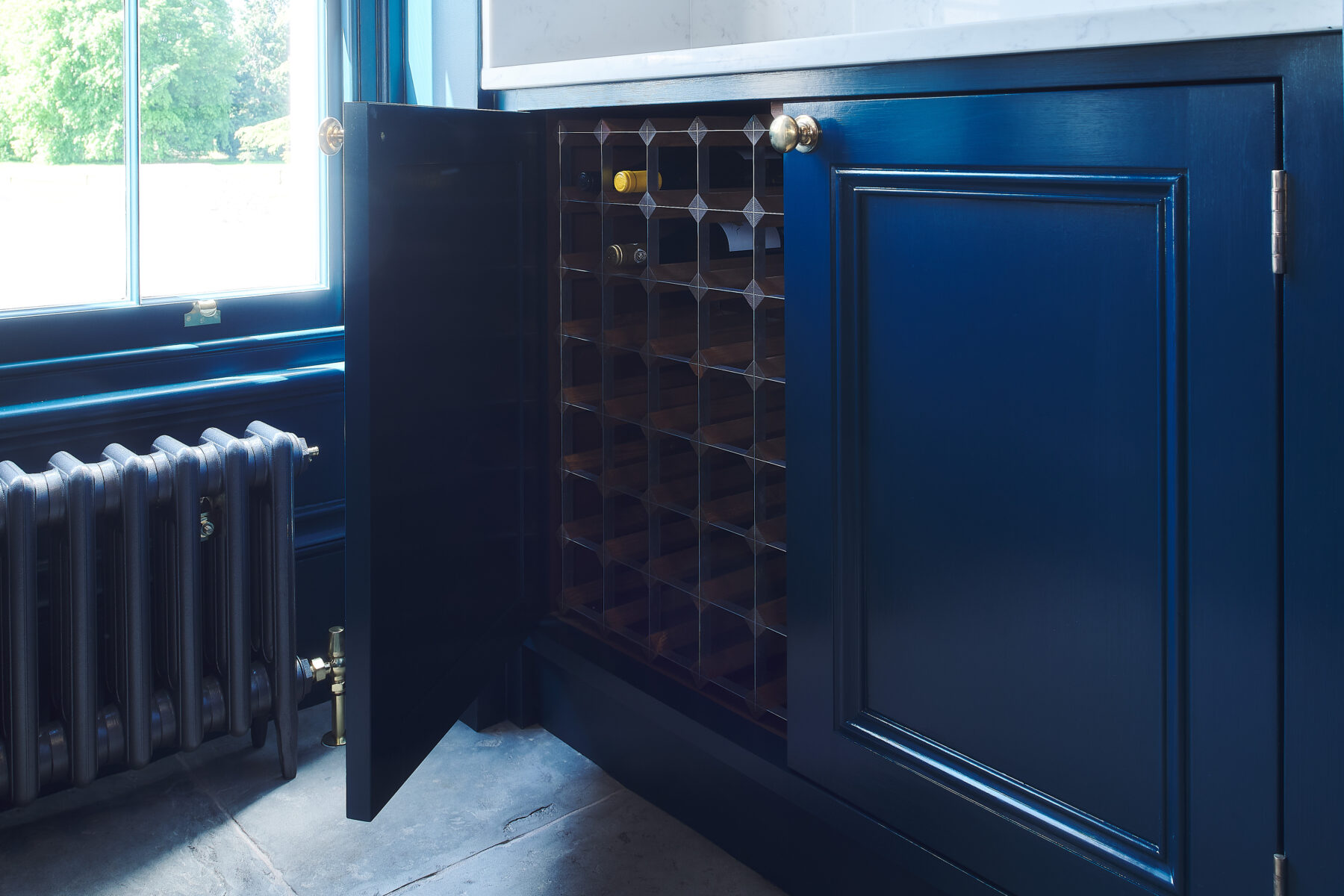 Classic kitchen built-in wine rack