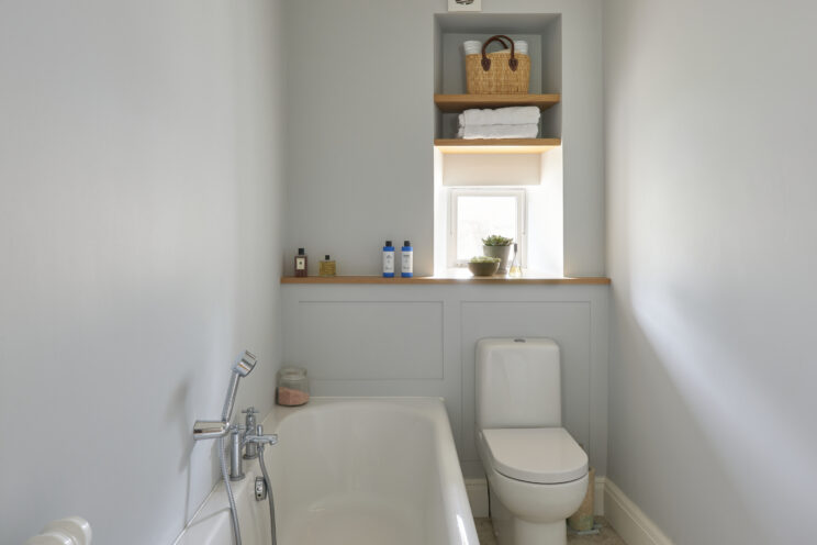 Apartment renovation - oak bathroom cabinetry