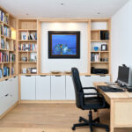Bespoke home office with storage and artwork display