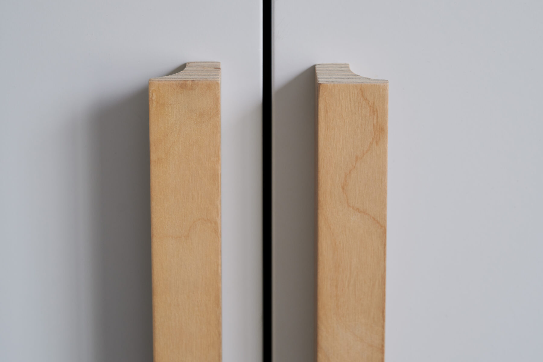 Bespoke wooden half-moon handles