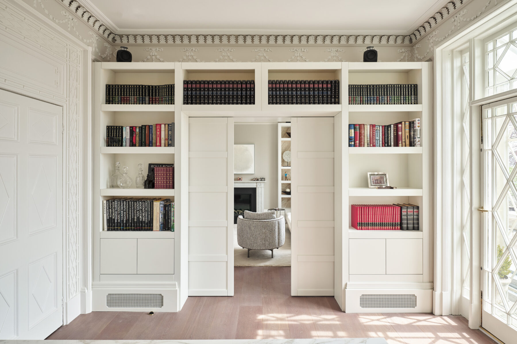 Bath Bespoke_up and over bookcases